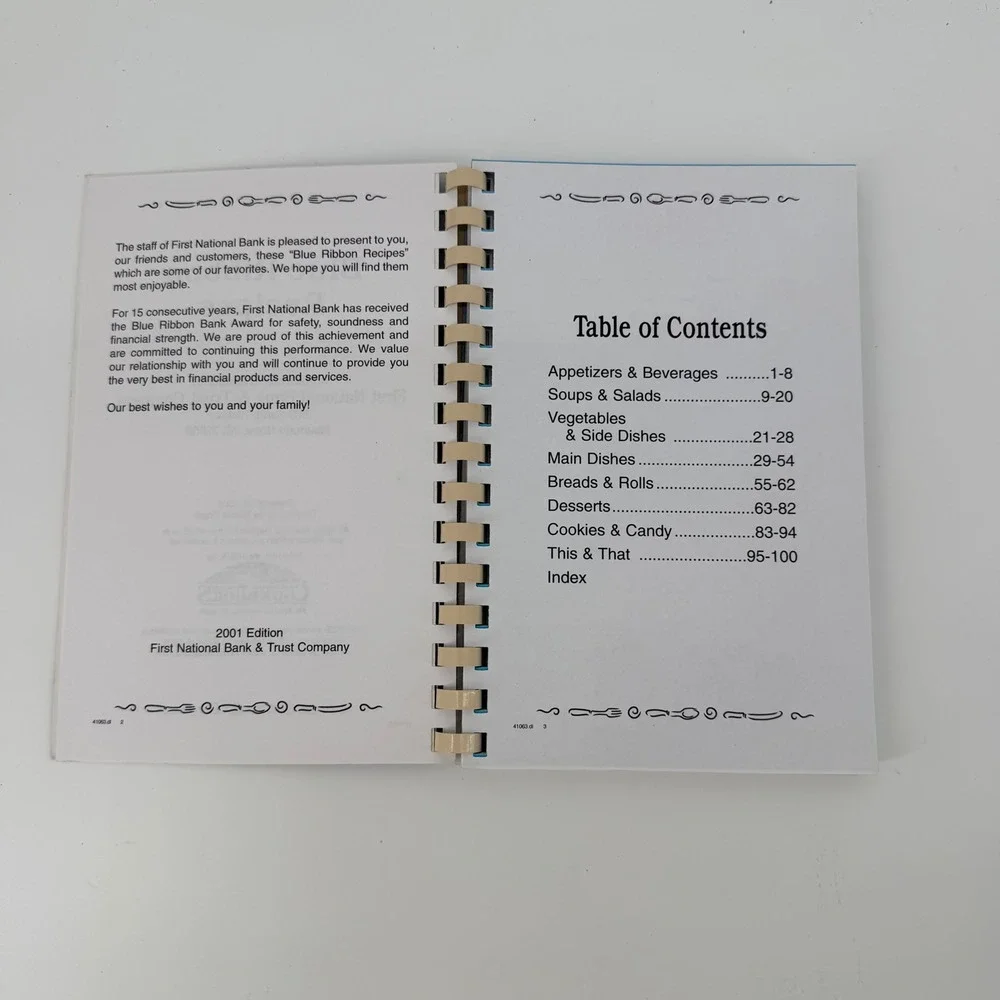 Blue Ribbon Recipes Cookbook 2001 Mountain Home Arkansas First National Bank